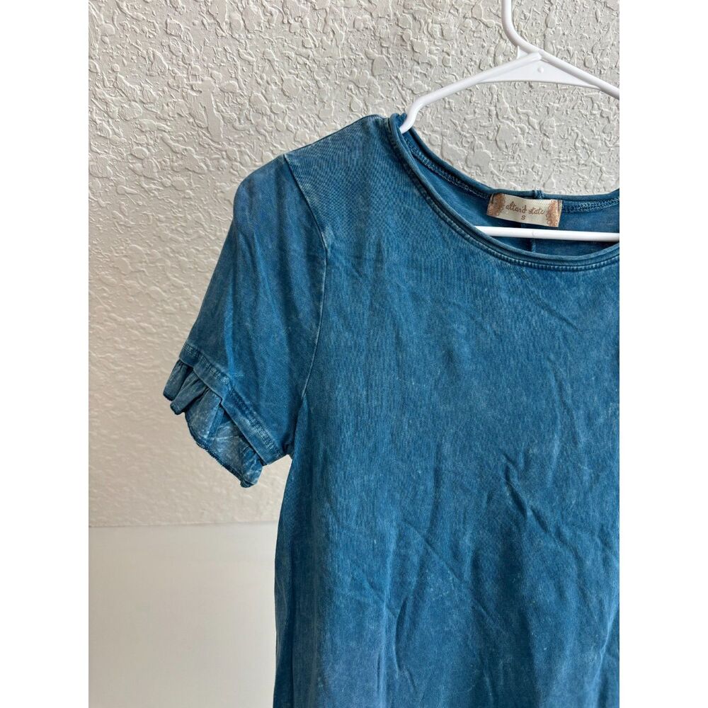 Altered State Teal Washed Ruffled Tee - Picture 2 of 4